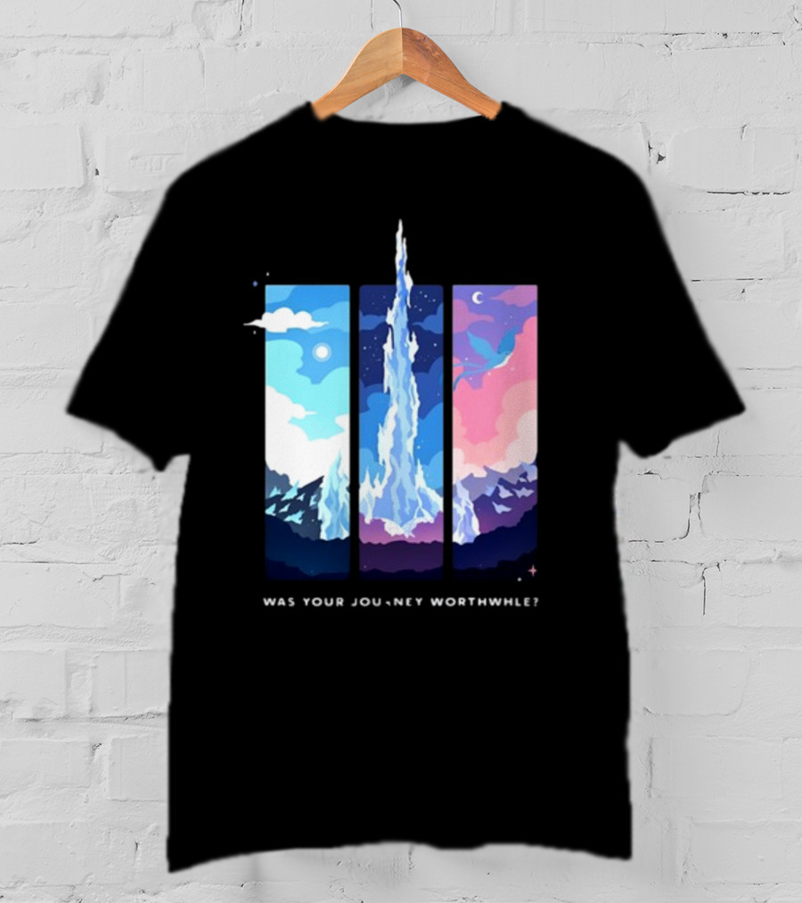 Was Your Journey Worthwhile Cosmic Mountain Sky Triptych T-Shirt