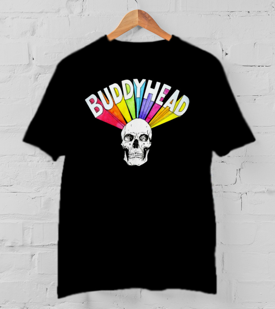 BUDDYHEAD Skull With Rainbow Burst T-Shirt