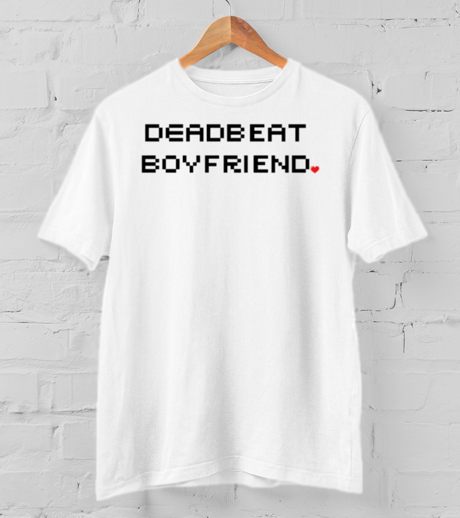 DEADBEAT BOYFRIEND Pixel Art Heart T-Shirt