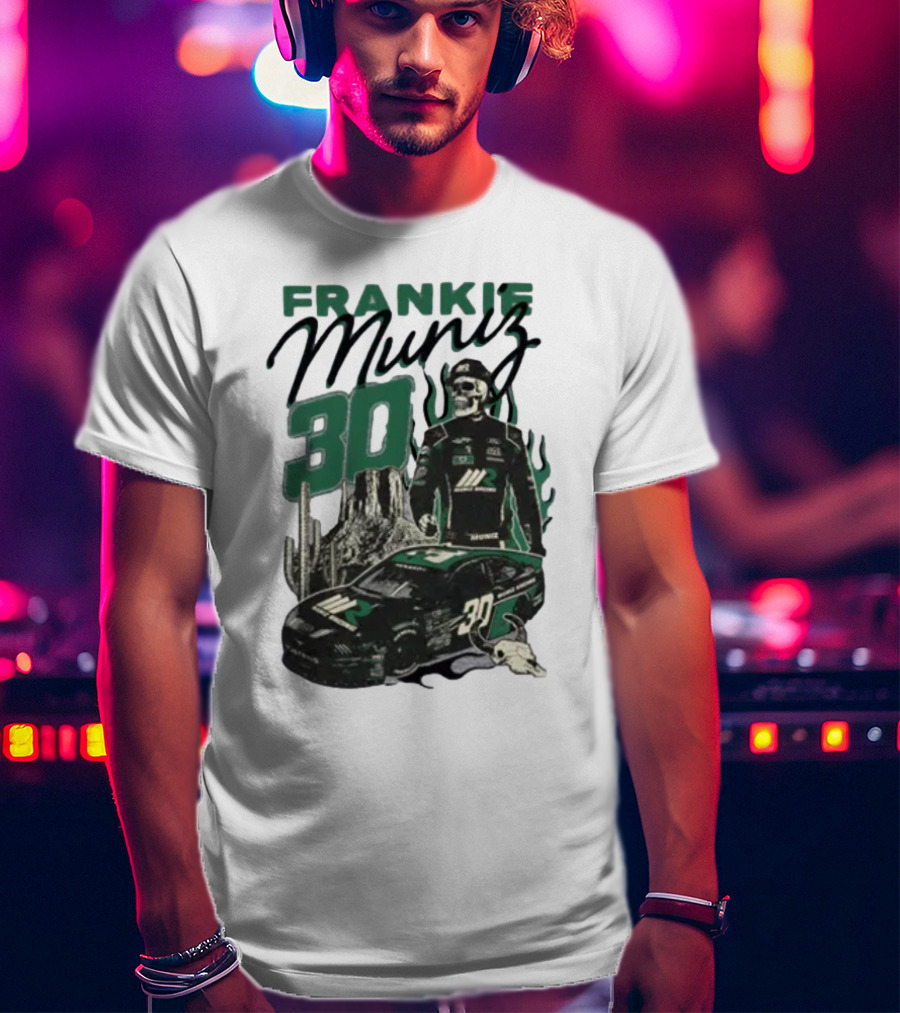 Frankie Muniz Racing Skeleton 30 Desert Car Cactus Skull T-Shirt