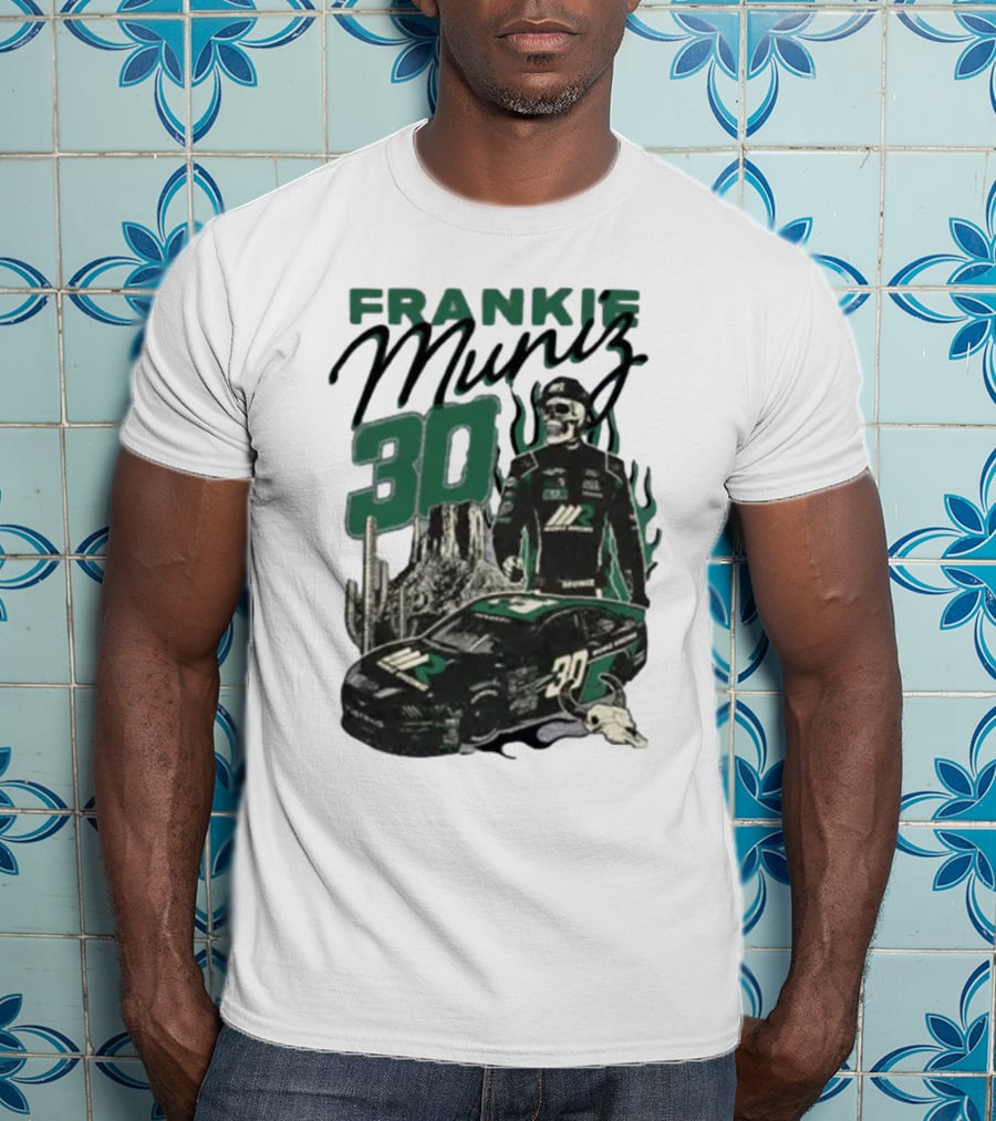 Frankie Muniz Racing Skeleton 30 Desert Car Cactus Skull T-Shirt