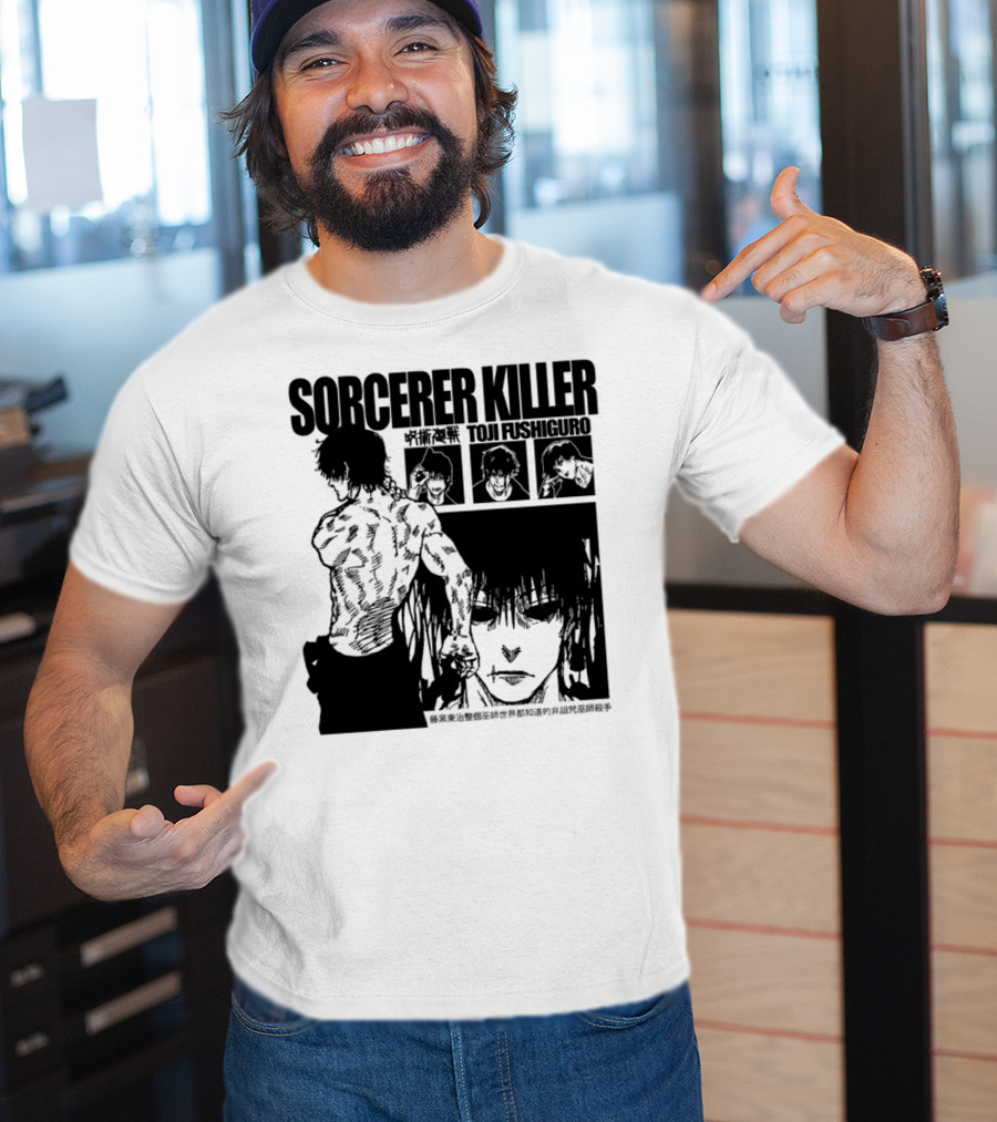 SORCERER KILLER TOJI FUSHIGURO Jujutsu Kaisen Manga Panels T-Shirt