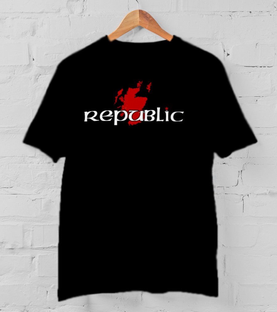 Republic Scottish Map Red Star T-Shirt