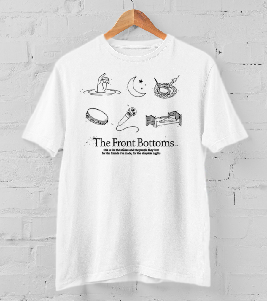 The Front Bottoms Moon Snakes Mic Bed Twin Size Sleepless Nights Friends Made T-Shirt