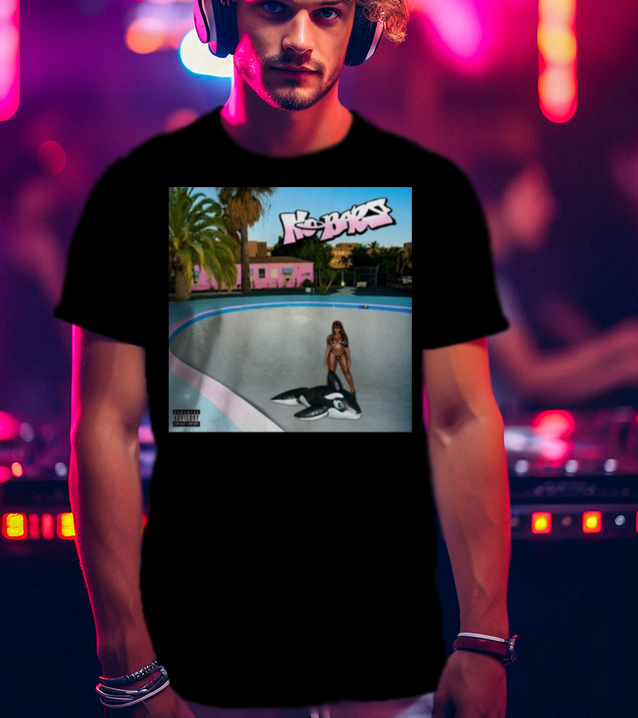 Thegirljt No Bars Inflatable Whale Pool Void Pink House Palm Trees T-Shirt