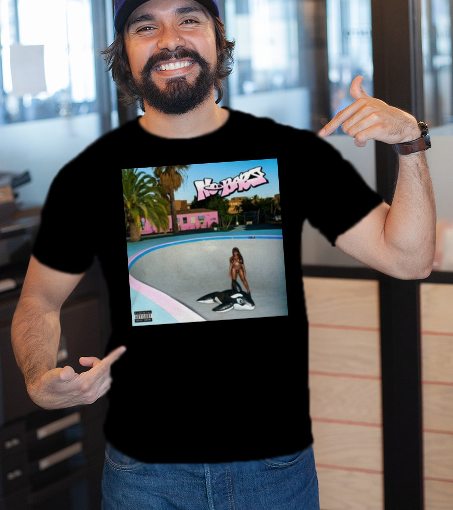 Thegirljt No Bars Inflatable Whale Pool Void Pink House Palm Trees T-Shirt