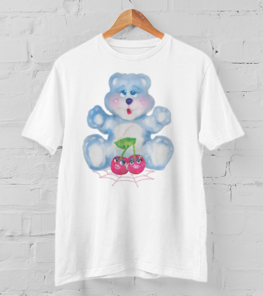 Brooke Candy Blue Teddy With Cherry And Spiderweb T-Shirt