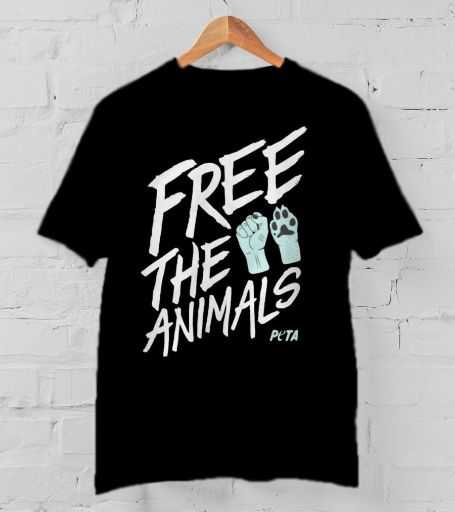 FREE THE ANIMALS PETA Fist And Paw T-Shirt