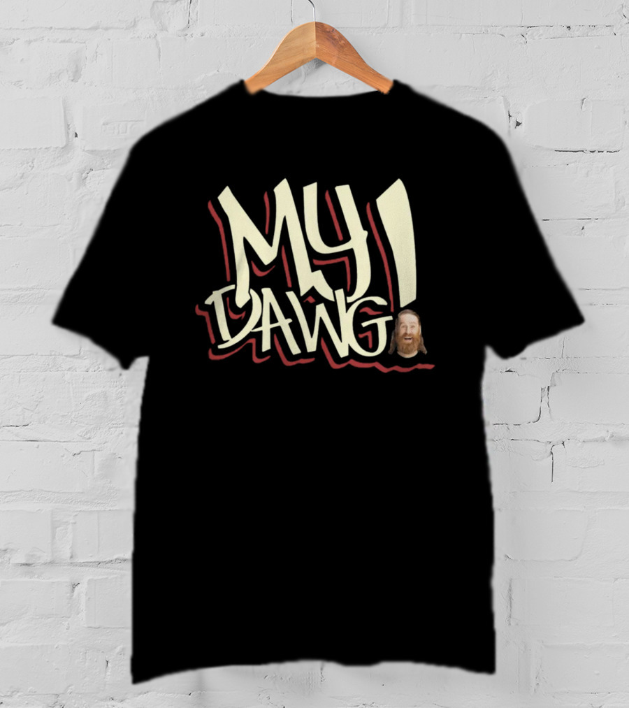 My Dawg Retro Style Text With Smiling Man Face T-Shirt