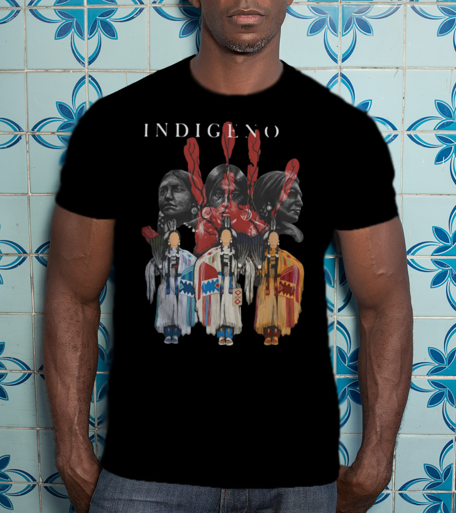 INDIGENO Native American Indigenous Red Hand Indian Ravens T-Shirt