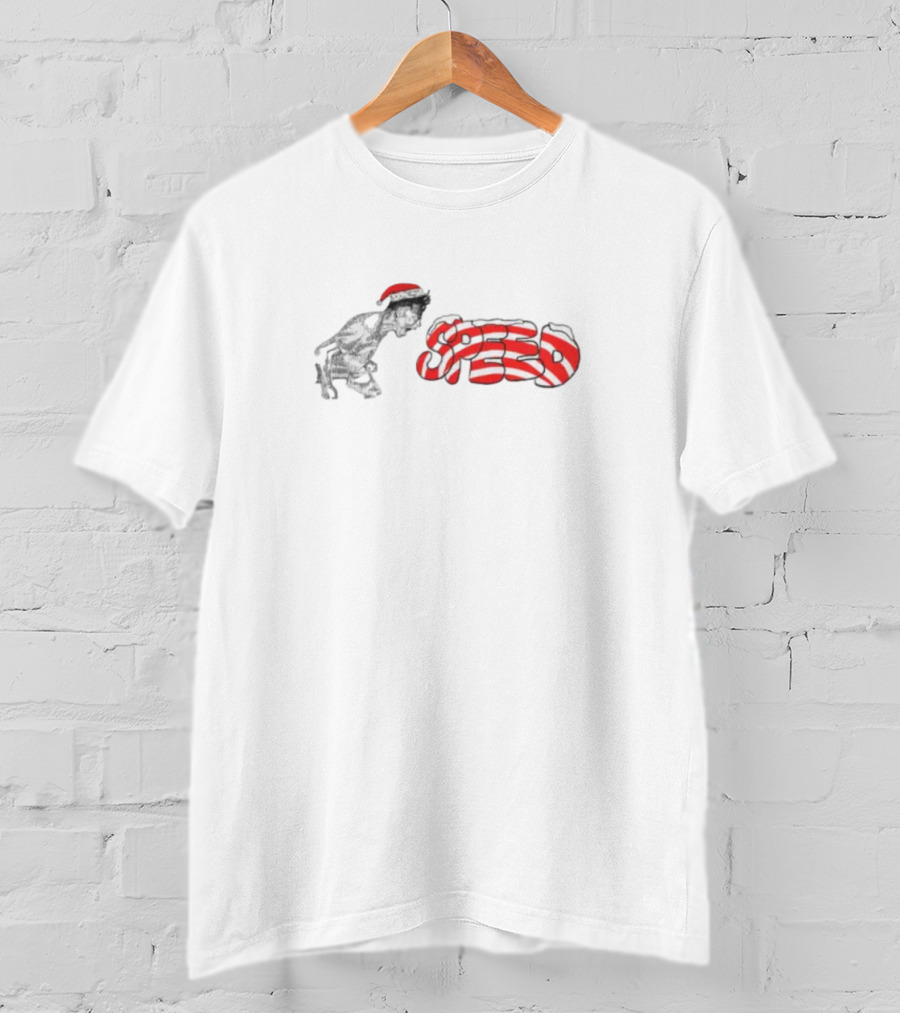 Speed Free Christmas Dog Santa Hat T-Shirt