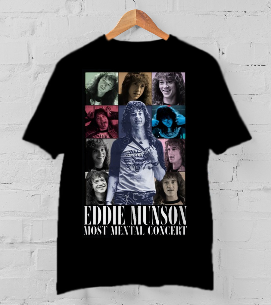 Eddie Munson Most Mental Concert Collage With Iconic Moments T-Shirt