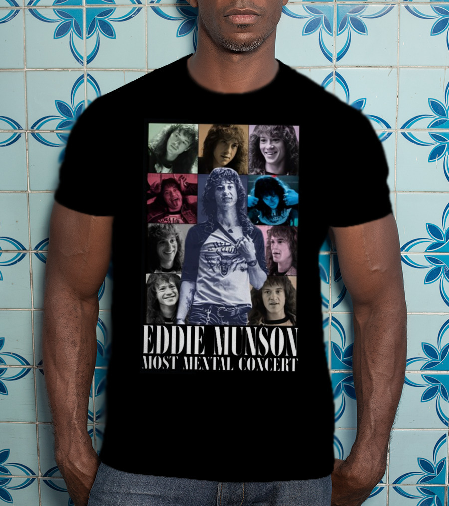 Eddie Munson Most Mental Concert Collage With Iconic Moments T-Shirt