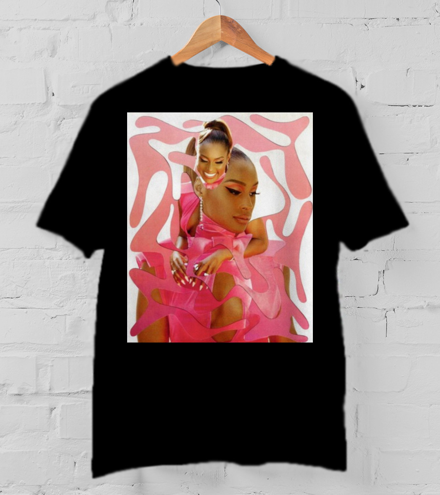 Ian Woods Issa Rae At The Barbie Fragmented Pink T-Shirt