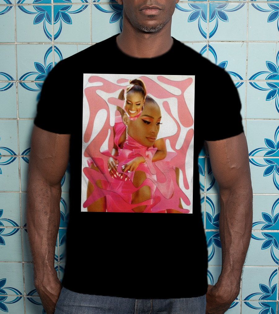 Ian Woods Issa Rae At The Barbie Fragmented Pink T-Shirt