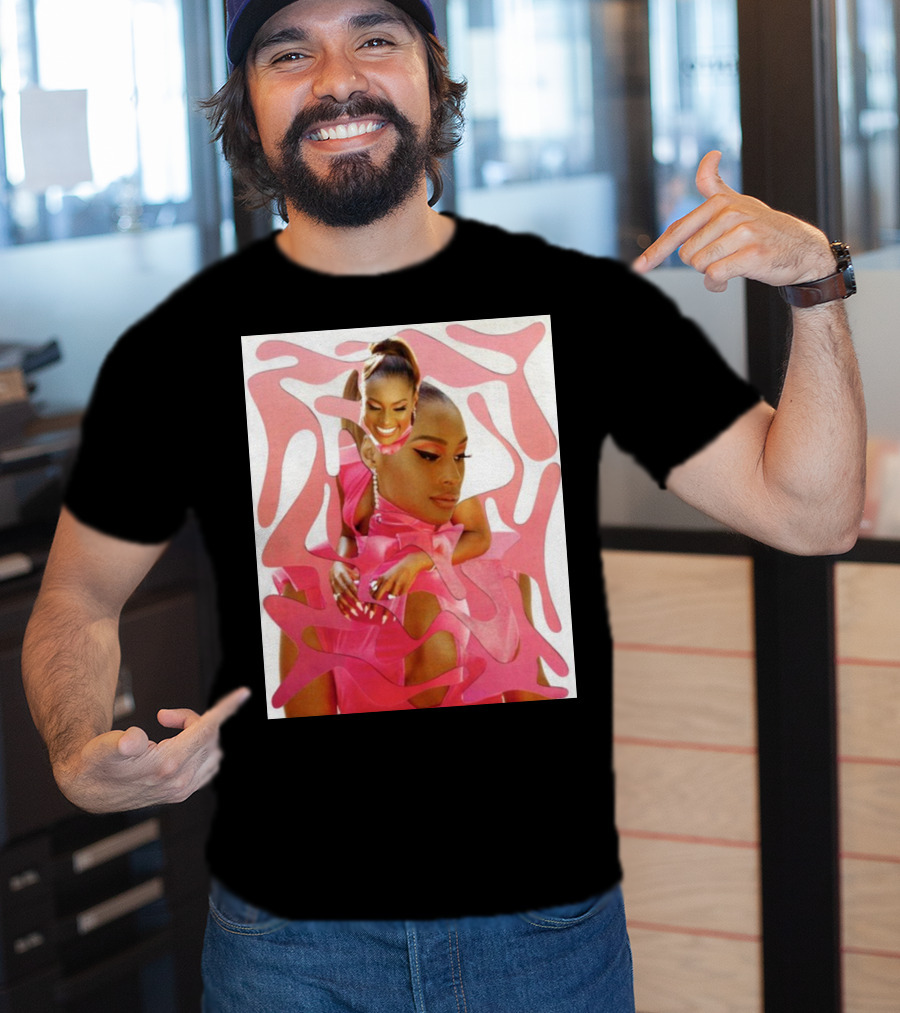 Ian Woods Issa Rae At The Barbie Fragmented Pink T-Shirt