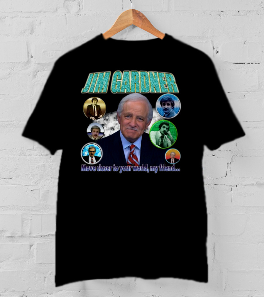 Jim Gardner Move Closer To Your World My Friend Retro Circle Montage T-Shirt