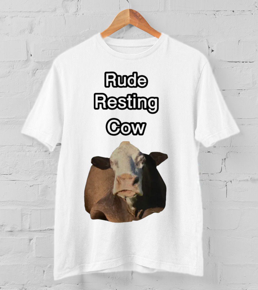 Rude Resting Cow Expression T-Shirt