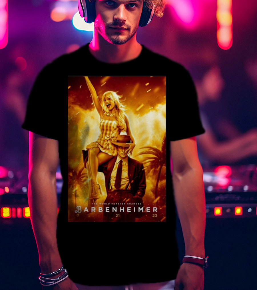 Barbenheimer 7 21 23 The World Forever Changes Stevereevesart T-Shirt
