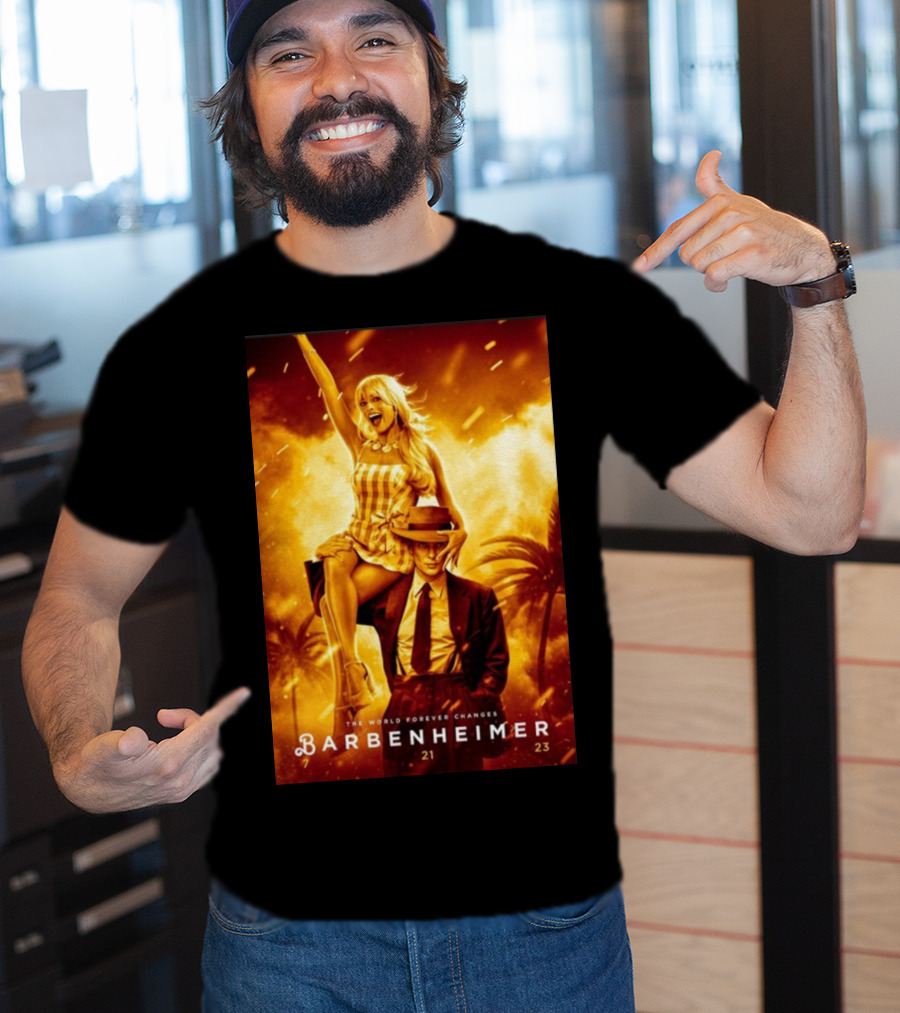 Barbenheimer 7 21 23 The World Forever Changes Stevereevesart T-Shirt