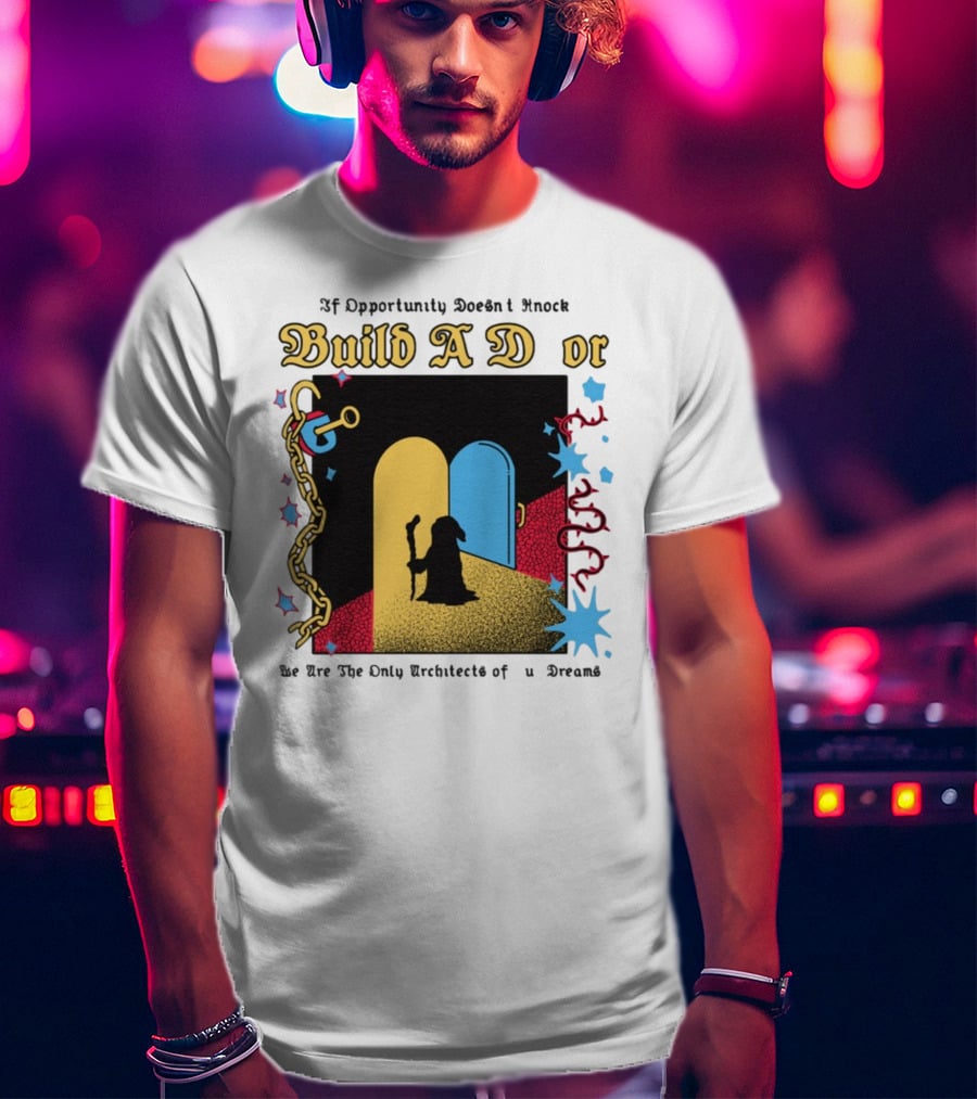 Wizardofbarge Build A Door If Opportunity Doesn't Knock We Are The Only Architects Of Dreams T-Shirt