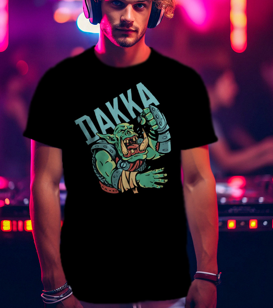 Dakka Ork Battle Cry Power Fist Armor T-Shirt