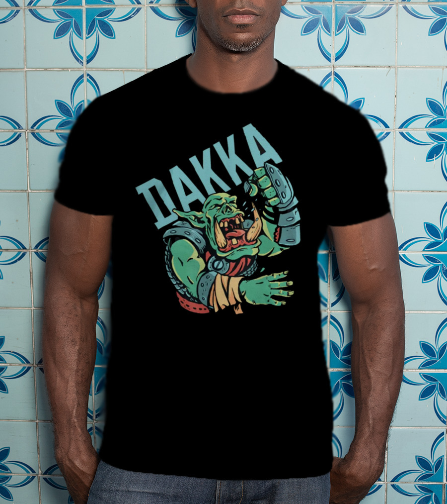 Dakka Ork Battle Cry Power Fist Armor T-Shirt