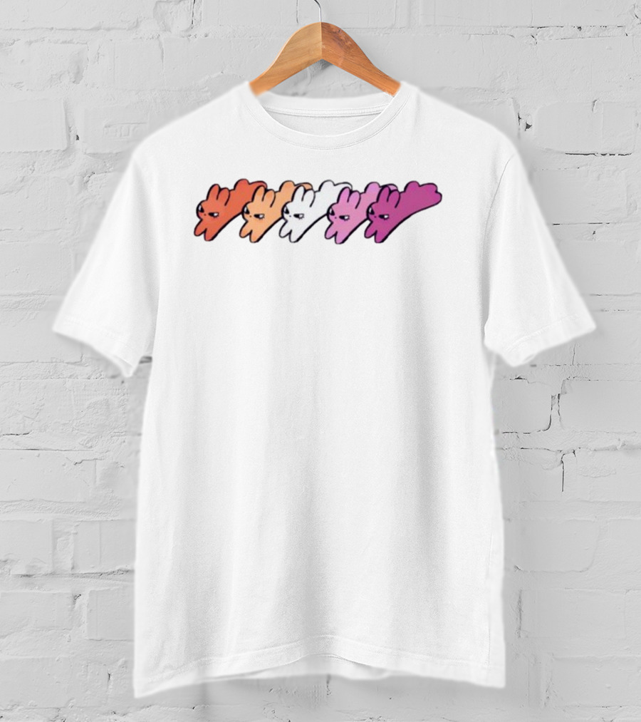 Dz Lesbit Gradient Bunny Icons T-Shirt