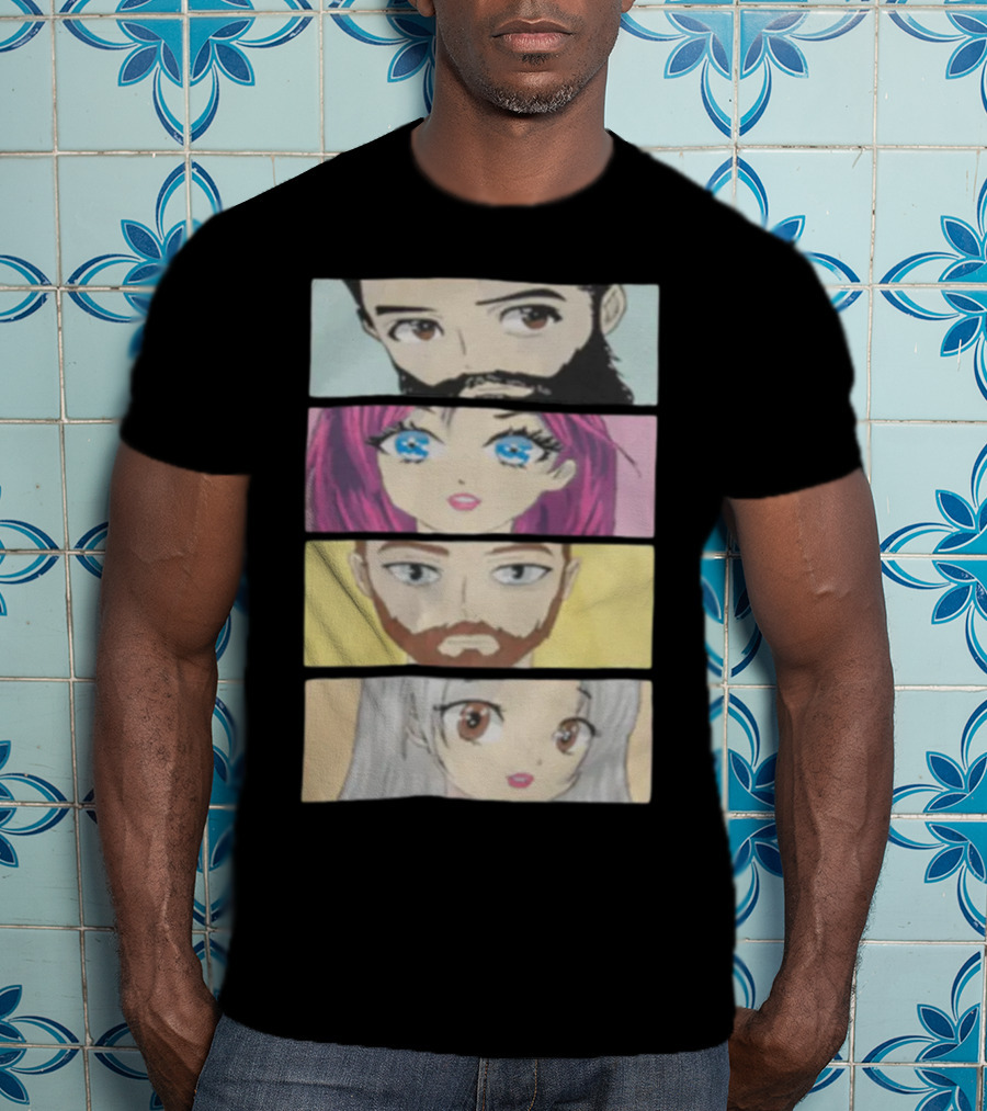 Skillet Anime Characters Manga Style Portraits T-Shirt