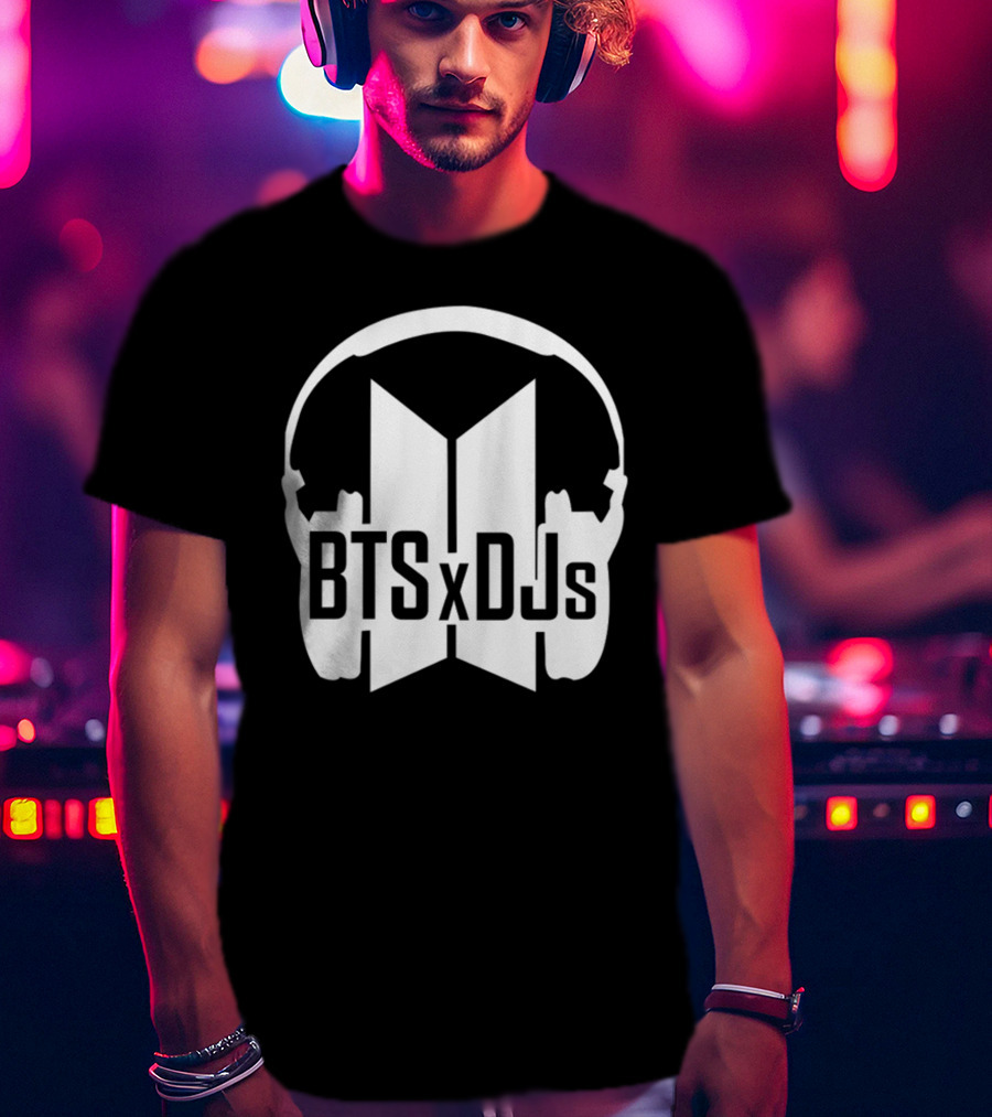 BTS X DJs Headphones Logo Collaboration T-Shirt