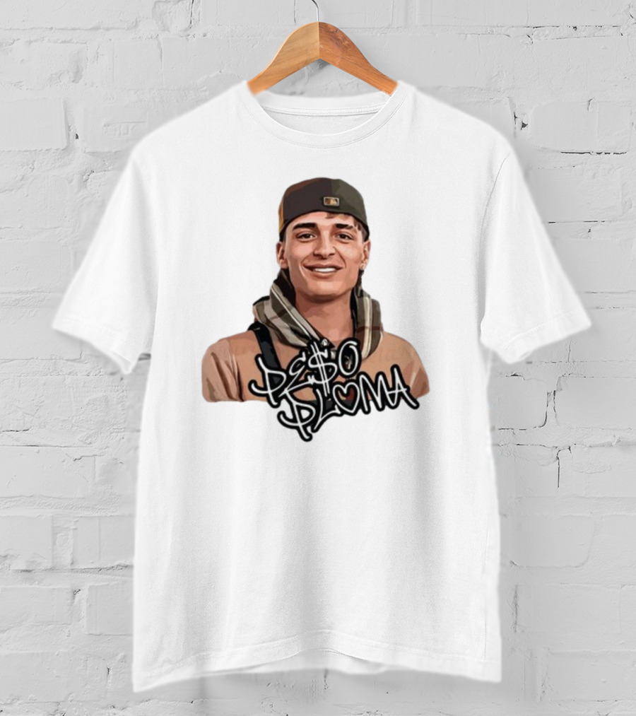 Peso Pluma Character Illustration With Baseball Cap And Scarf T-Shirt
