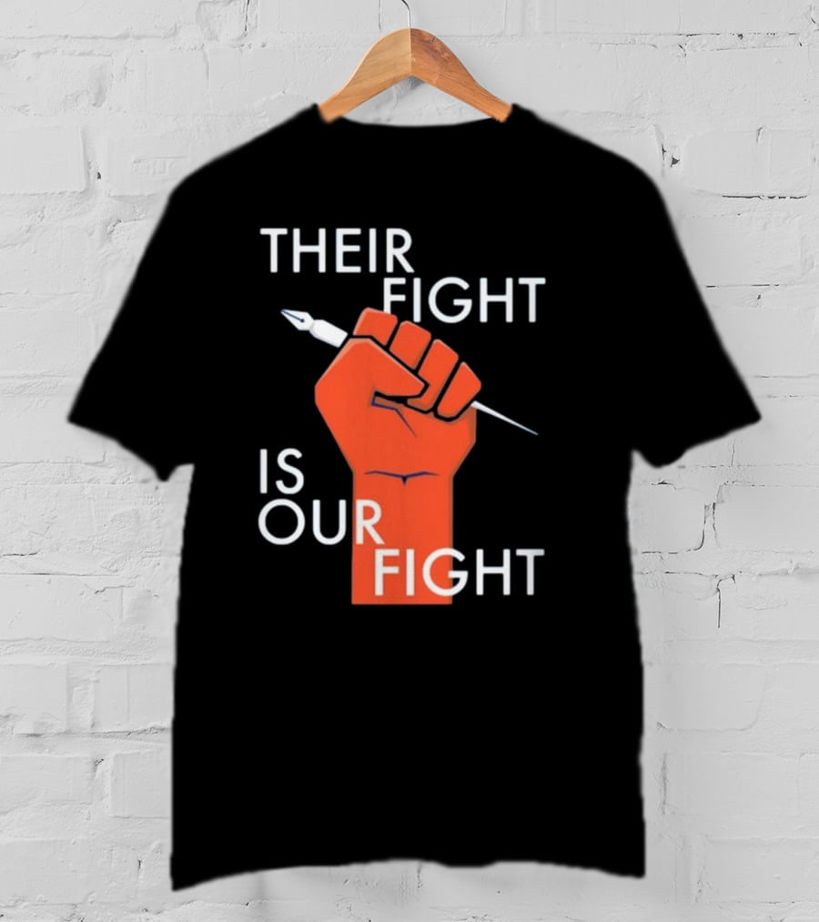 Sag-Aftra United Solidarity With Raised Fist Pencil Protest T-Shirt