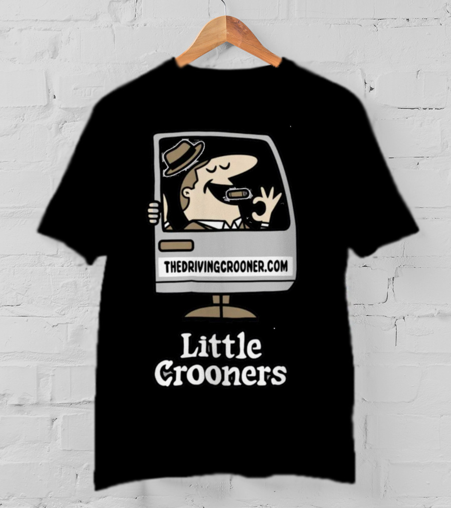 Little Crooners Thedrivingcrooner.com Microphone Character T-Shirt