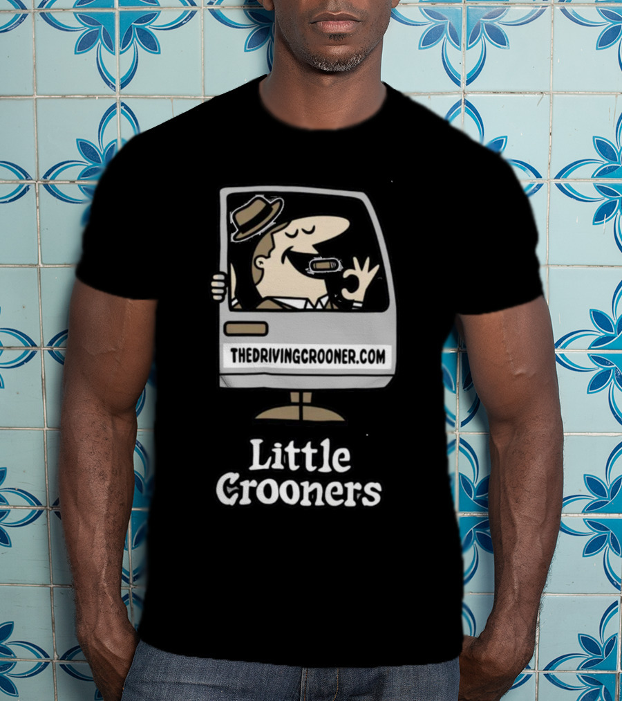 Little Crooners Thedrivingcrooner.com Microphone Character T-Shirt