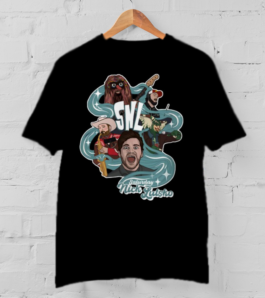 Nick Lutsko SNL Saturday Characters With Guitar And Microphone T-Shirt