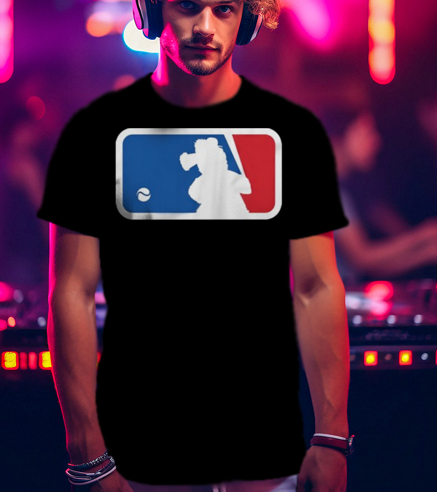Major Baseball Phan Blue Red Mascot T-Shirt
