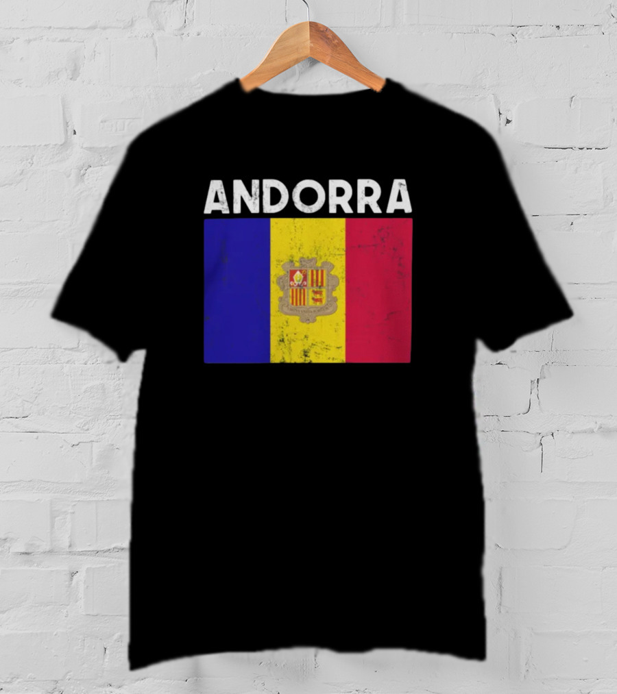 ANDORRA Flag Andorra4032 Iconic Symbol Emblem T-Shirt