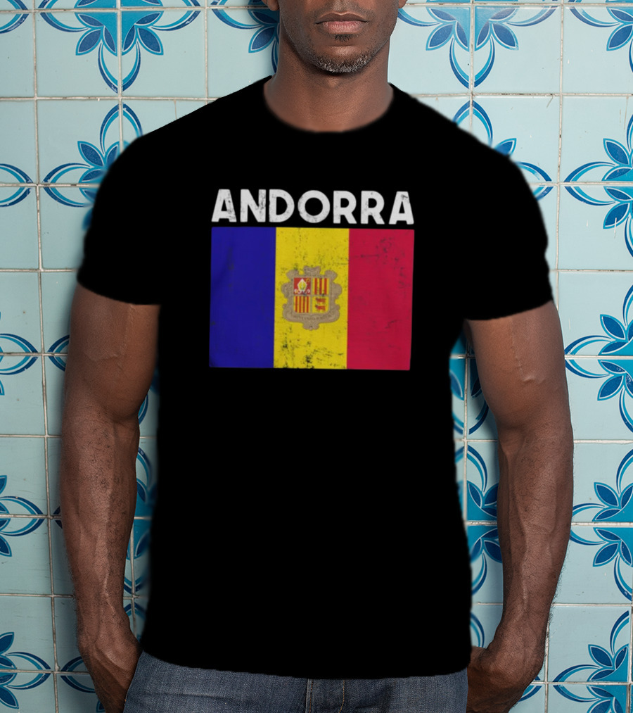 ANDORRA Flag Andorra4032 Iconic Symbol Emblem T-Shirt