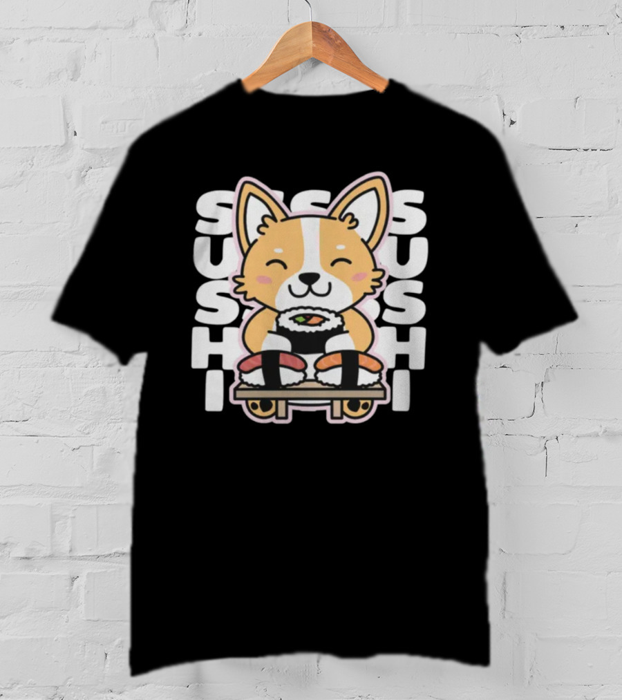Kawaii Sushi Corgi Cute Anime Dog Japanese Sushi T-Shirt