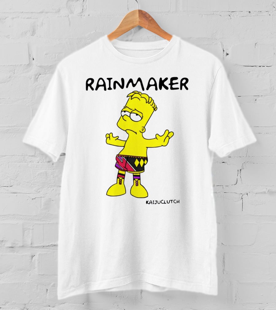 Rainmaker Wrestler Cartoon Character In Colorful Shorts T-Shirt