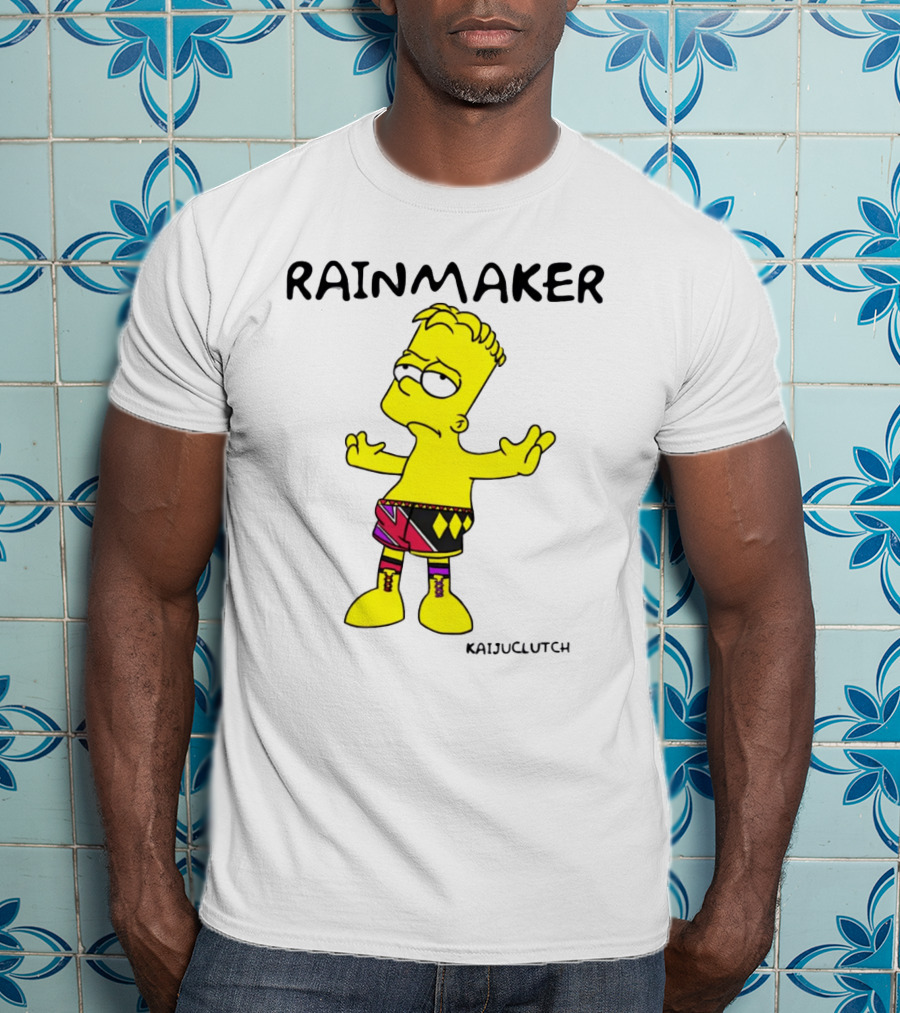 Rainmaker Wrestler Cartoon Character In Colorful Shorts T-Shirt