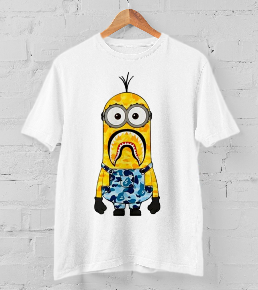 Karl Stealing George’s Minion A Bathing Ape Camo Shark T-Shirt
