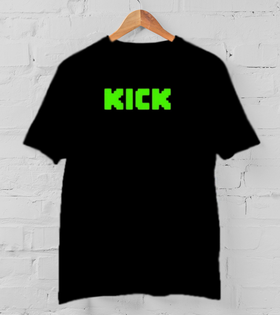KICK Bold Neon Green Text T-Shirt