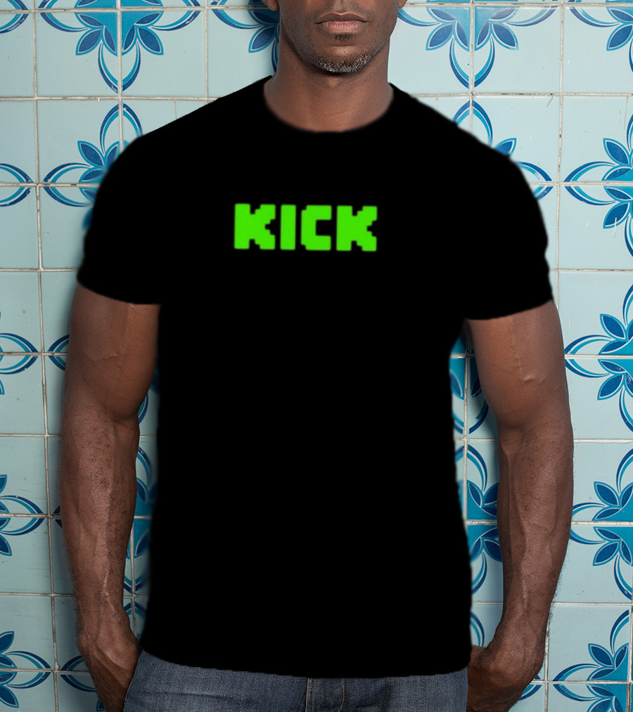 KICK Bold Neon Green Text T-Shirt