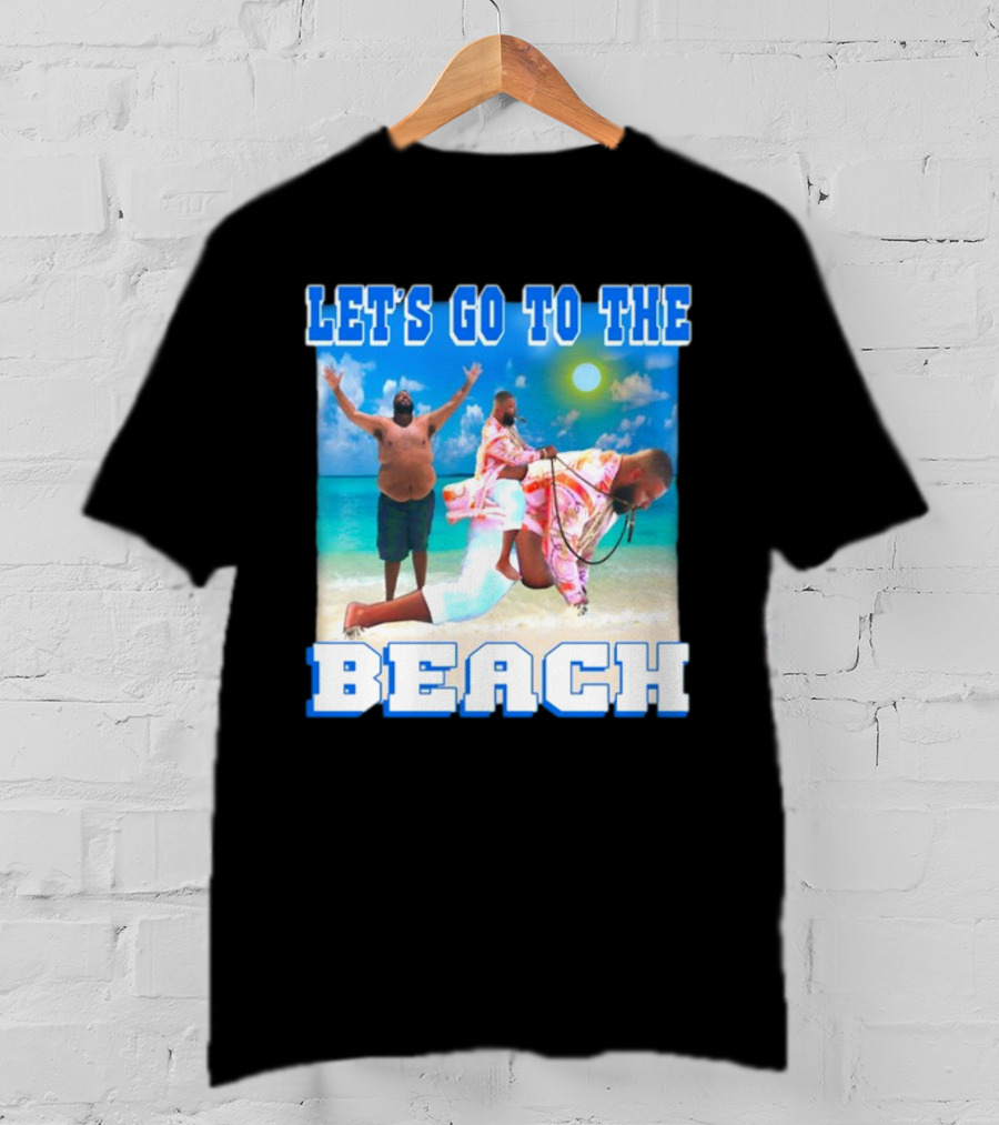 Let's Go To The Beach Dj Khaled Beach Scene With Floating And Joyful Pose T-Shirt