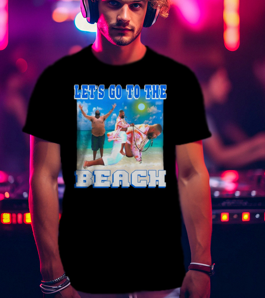 Let's Go To The Beach Dj Khaled Beach Scene With Floating And Joyful Pose T-Shirt