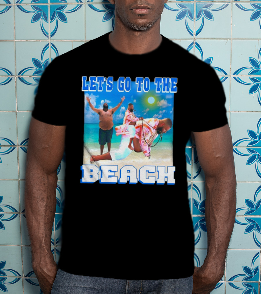 Let's Go To The Beach Dj Khaled Beach Scene With Floating And Joyful Pose T-Shirt