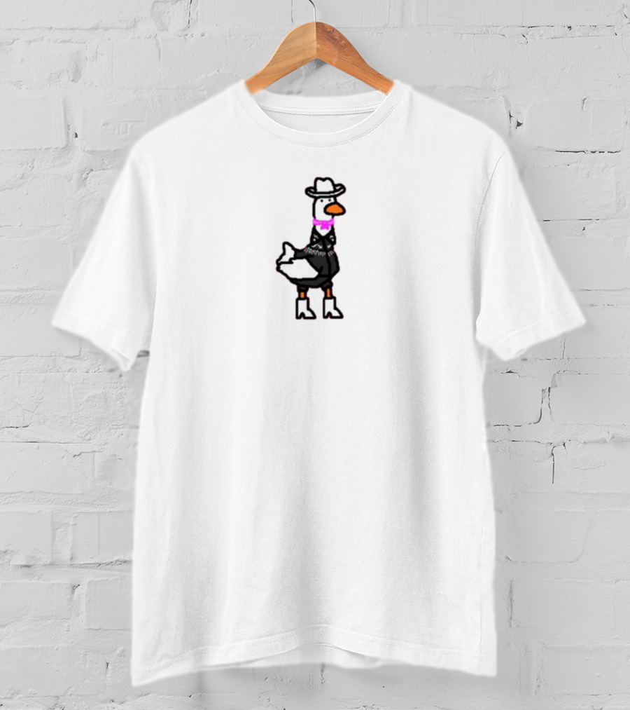 Reallygoodpaints Ryan Goose Cowboy Outfit White Hat Pink Bandana T-Shirt