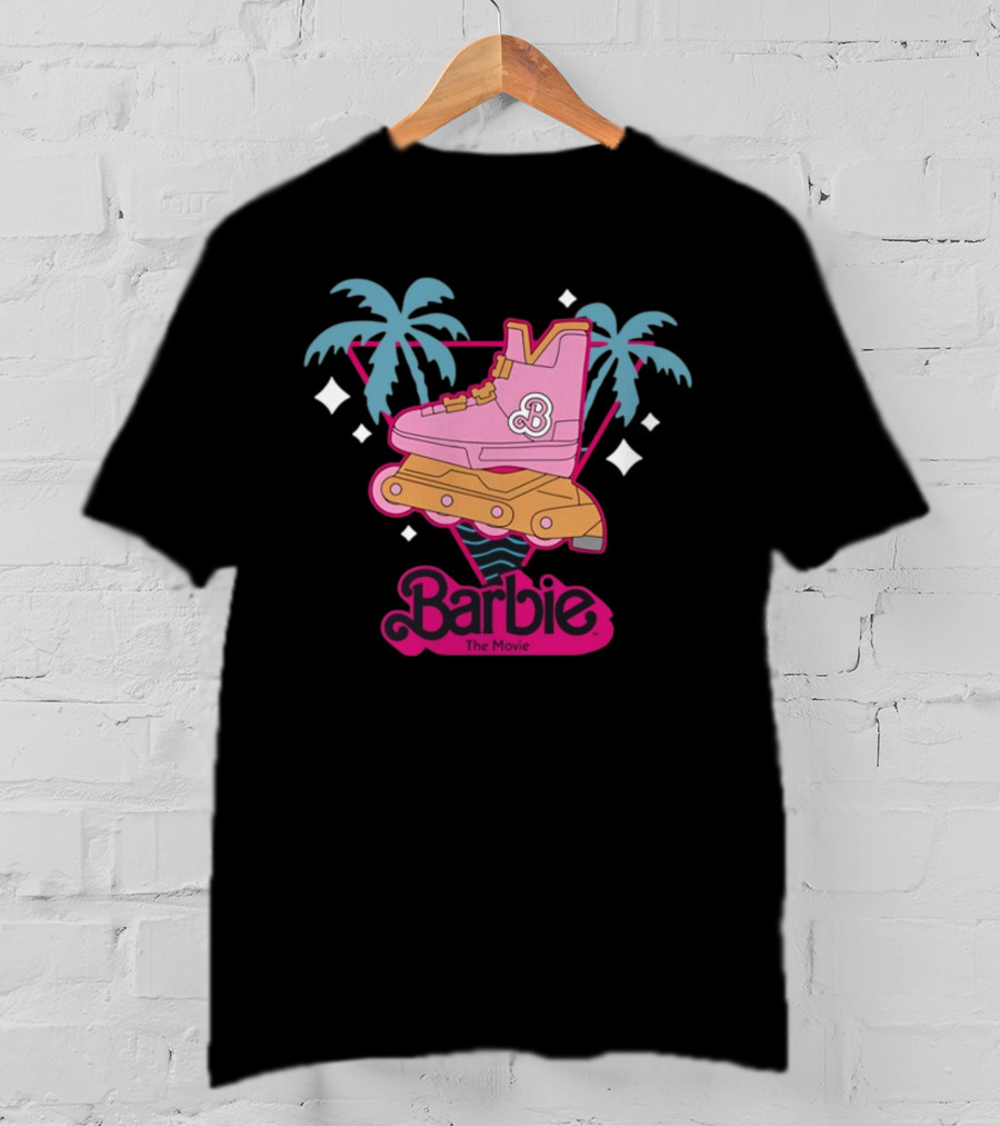 Barbie The Movie Tropical Rollerblade Palm Trees T-Shirt