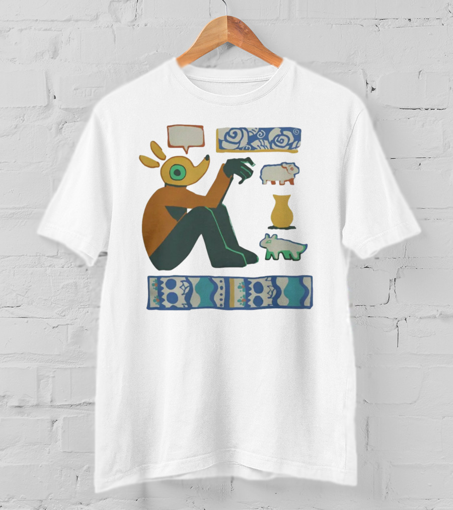 Trickleyt Homunculus Deer Character With Floral And Sheep T-Shirt